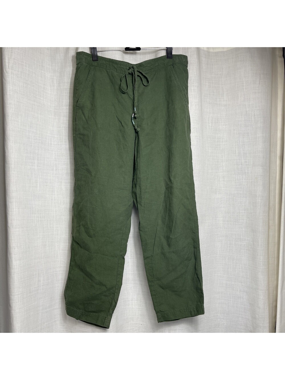J.Crew Wide Leg Evergreen Linen Blend Drawstring Pants Women’s Medium